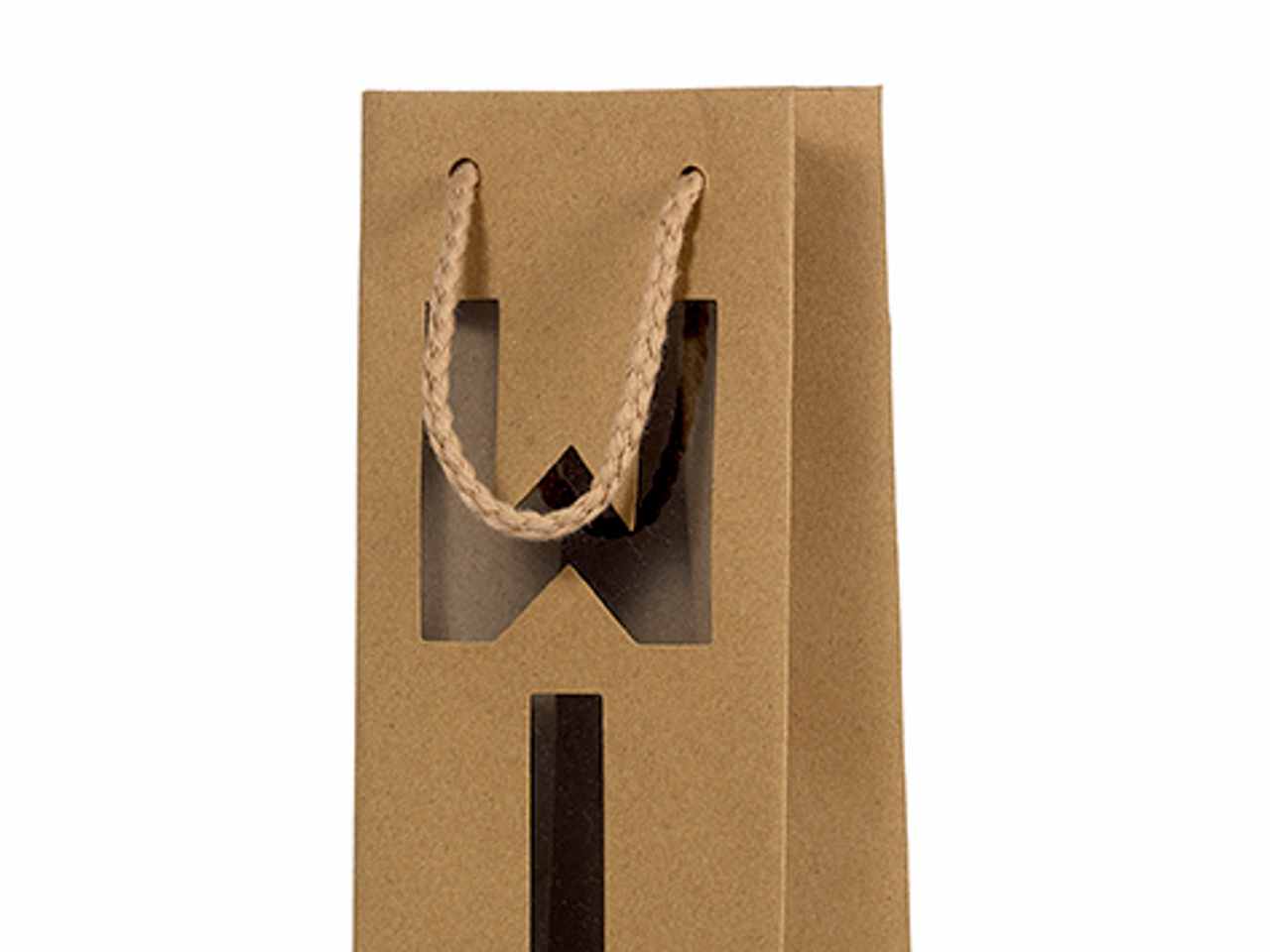 Busta shopper wine kraft 9x37+8,5cm