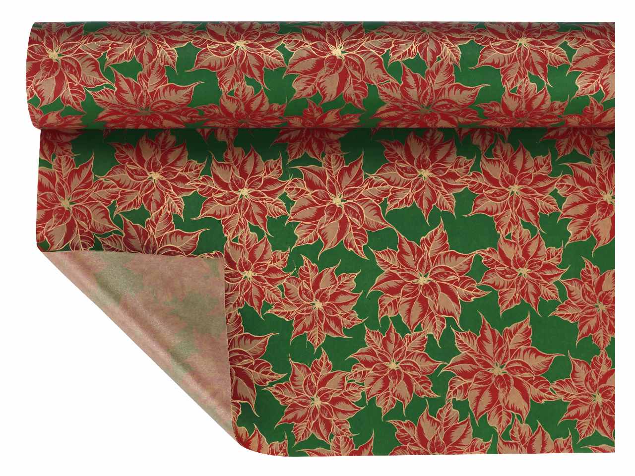 Bobina carta poinsettia 1,00x25mt verde