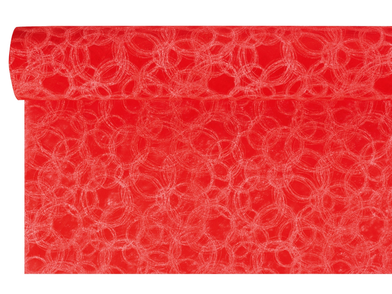 Rotolo Carta Regalo Rossa a fantasia Geometrica in Polyweb TNT, Piennepi - 1x9mt Made in Italy
