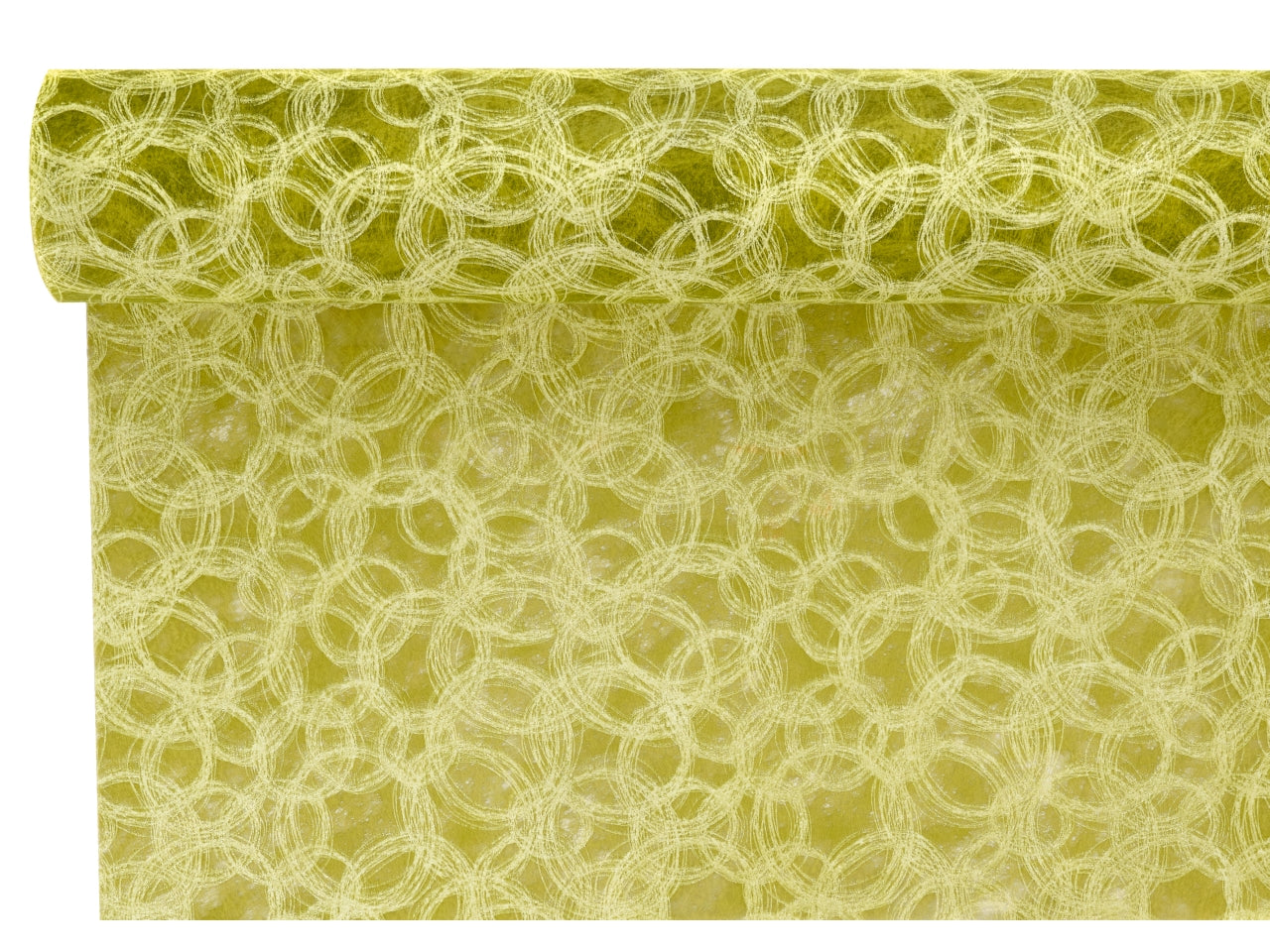 Rotolo Carta Regalo verde Acido a fantasia Geometrica in Polyweb TNT, Piennepi - 1x9mt Made in Italy