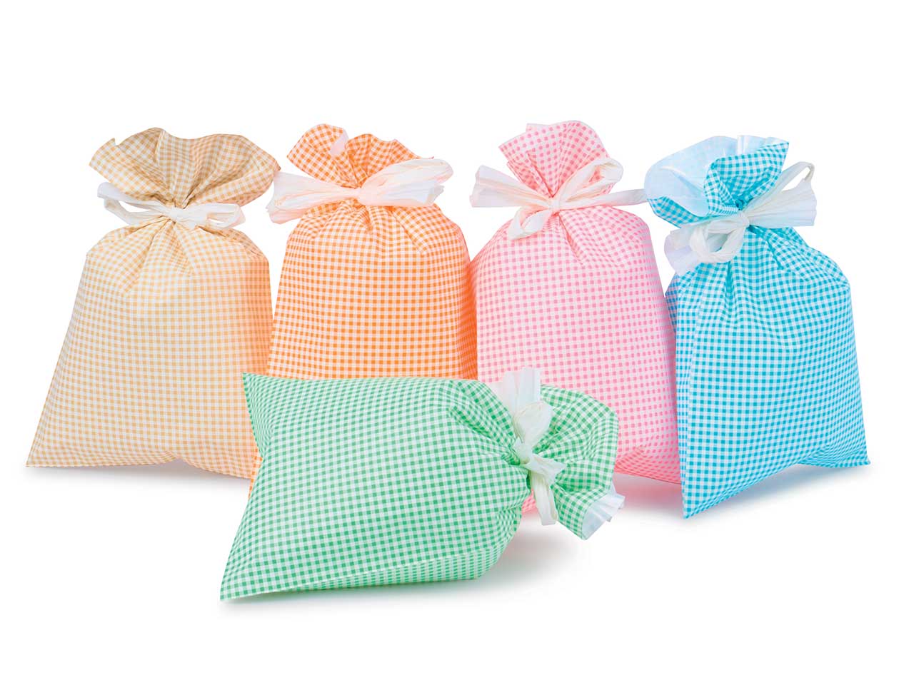 Buste Regalo Vichy 40x65cm in Polipropilene Assortite da Piennepi - 50 buste, Made in Italy