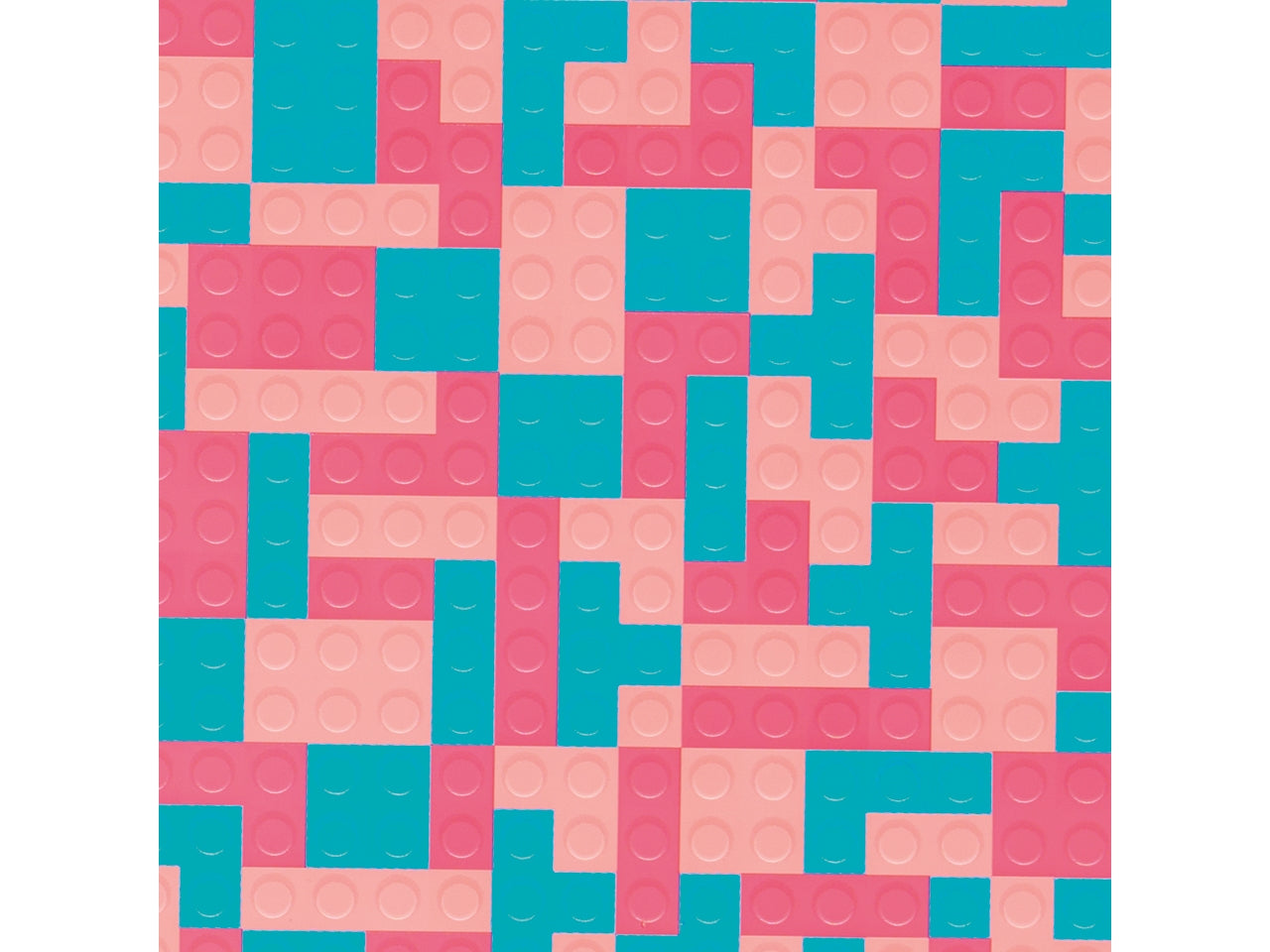 Sacchetti da regalo fantasia geometrica multicolor in carta plastificata, tema mattoncini costruzione colorati, confezione da 100, in 4 colori assortiti - 20x32 cm - Piennepi