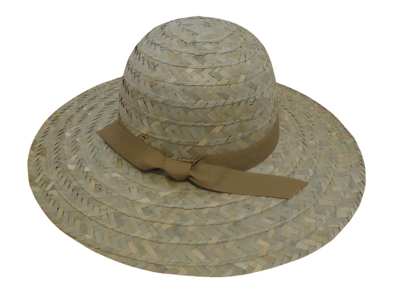 Cappello con falda da donna in paglia e nastro in gros grain, taglia unica - Finardi