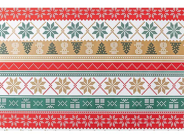 Xmas knit buste perlate 20x35cm rosso/oro - confezione da 50 buste