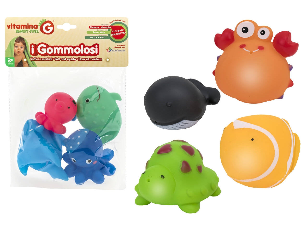 Vitamina g gommolosi animali marini 4 pezzi 2 assortimenti