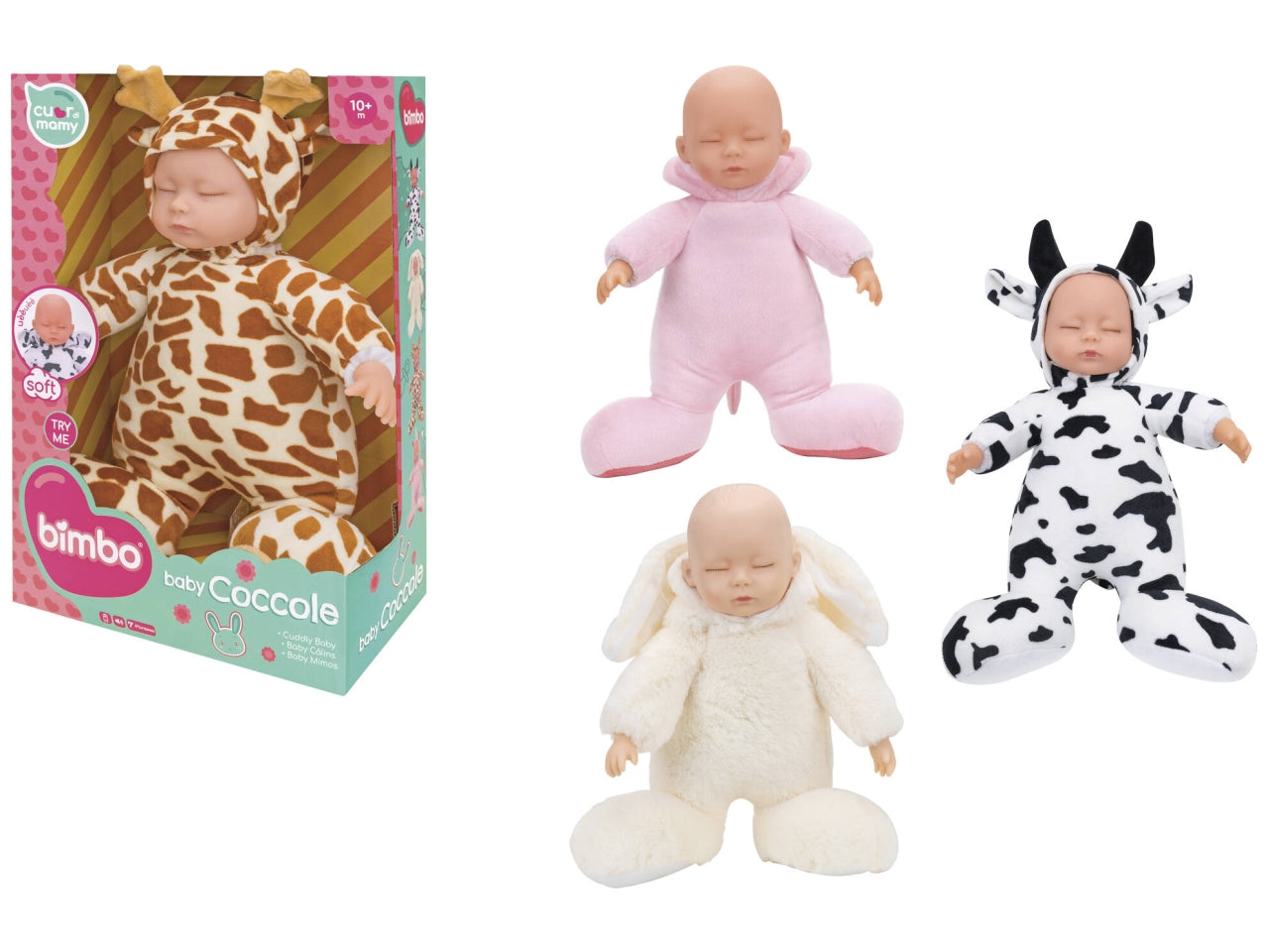Bimbo bambolotto con tutina animale 35cm try me - disponibile in 4 assortimenti