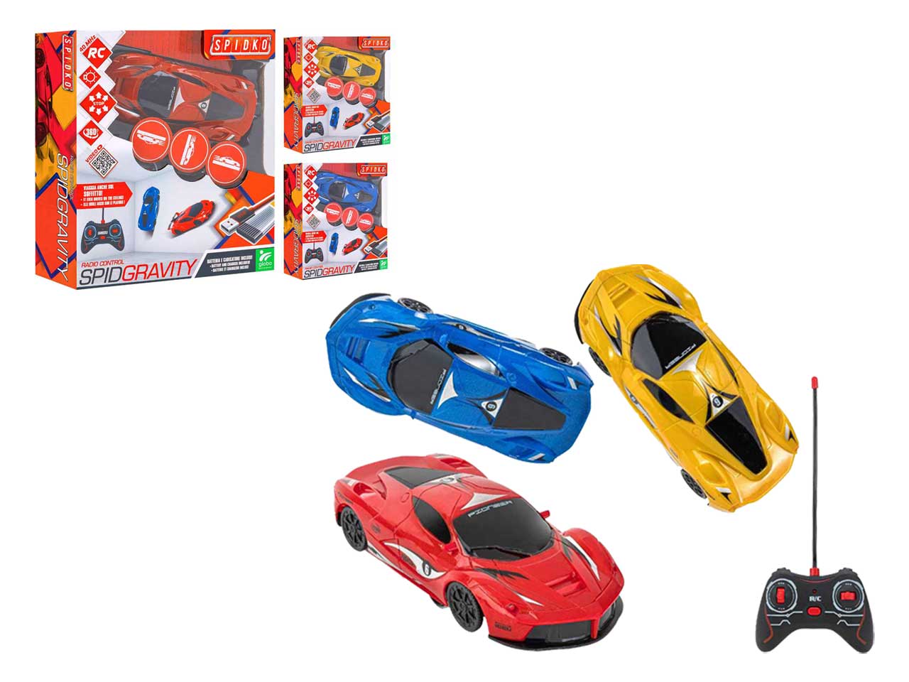 Auto con radiocomando spidgravity 40mhz con pacco batterie in tre colori assortiti