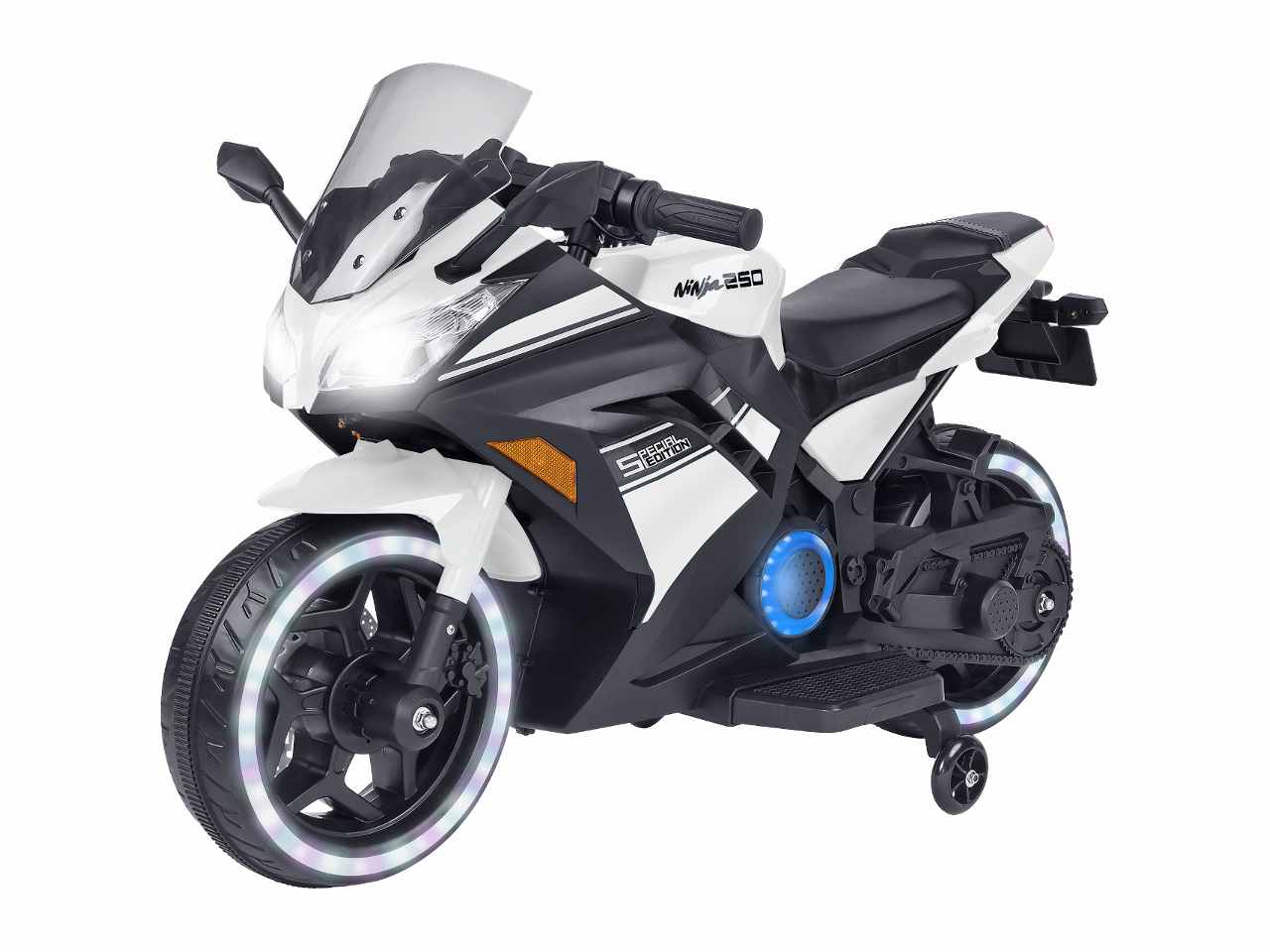 Moto elet.bianco b/o c/led 12v 40695 $