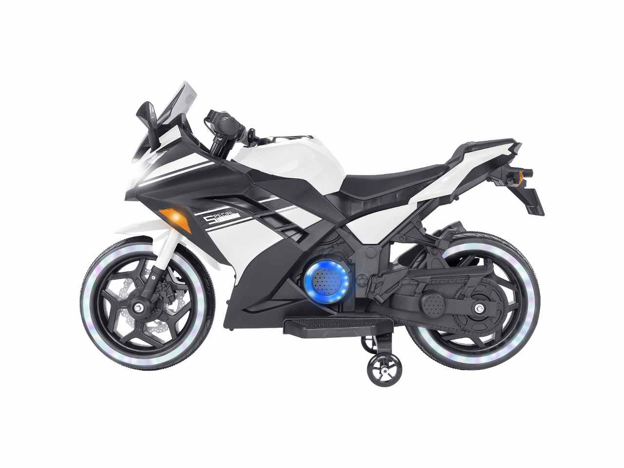 Moto elet.bianco b/o c/led 12v 40695 $