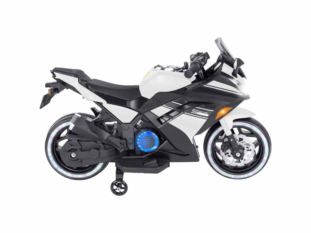 Moto elet.bianco b/o c/led 12v 40695 $