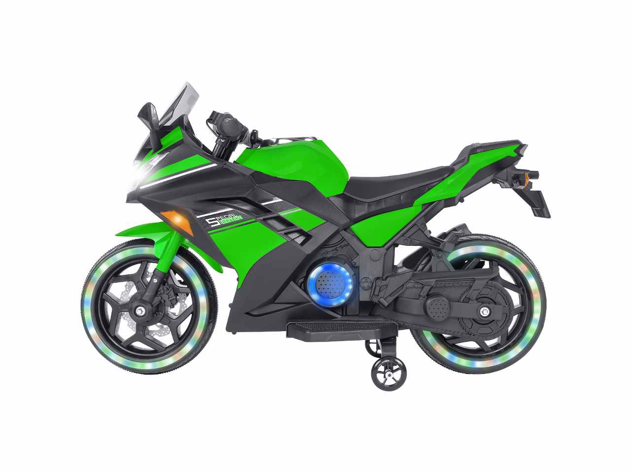 Moto elet.verde b/o c/led 12v 40696 $
