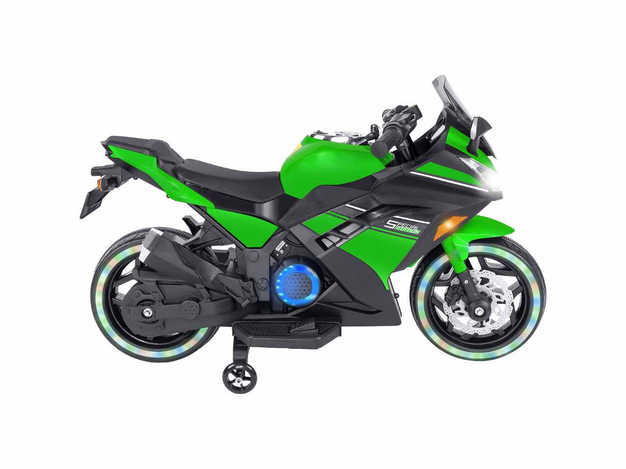 Moto elet.verde b/o c/led 12v 40696 $