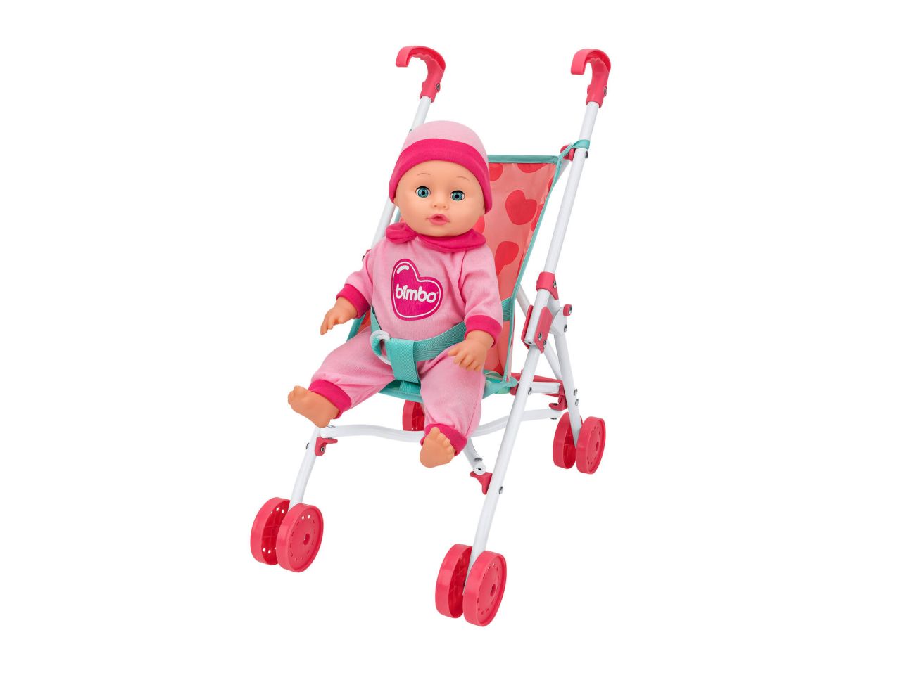 Bimbo bambola 36cm con passeggino