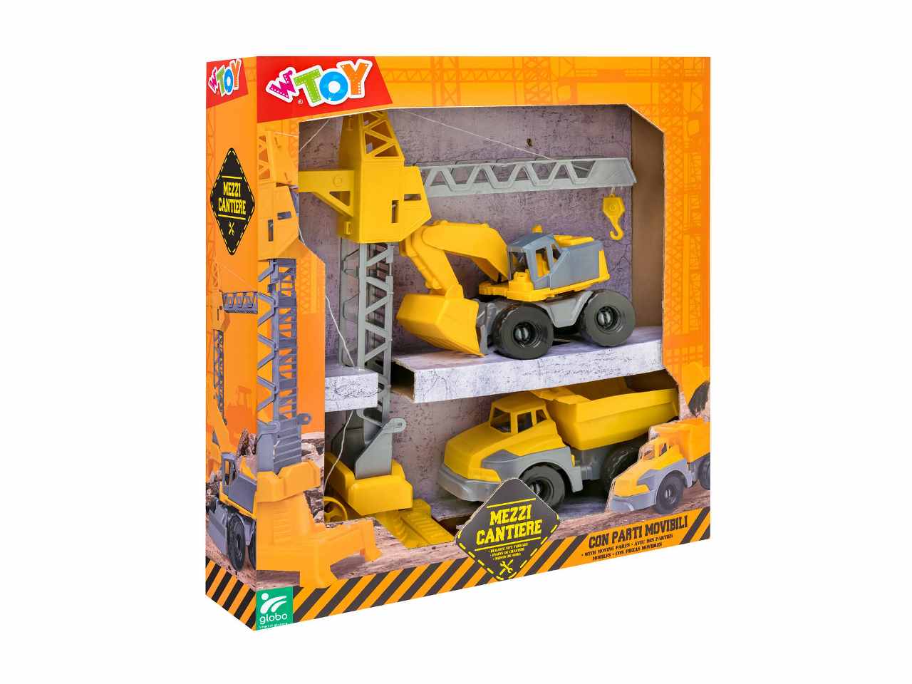 Set gru con escavatore e camion