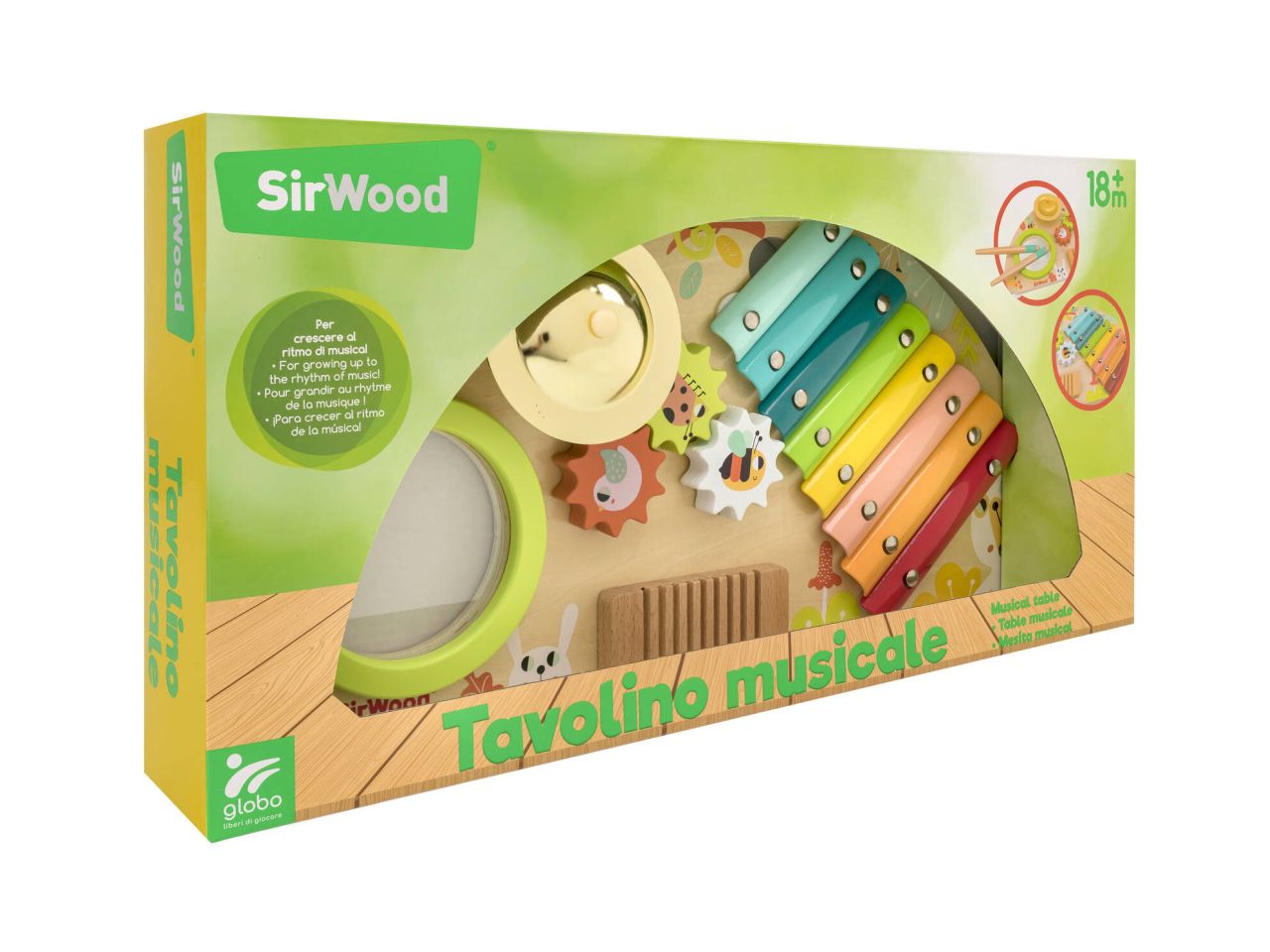 Gioco con base musicale in legno