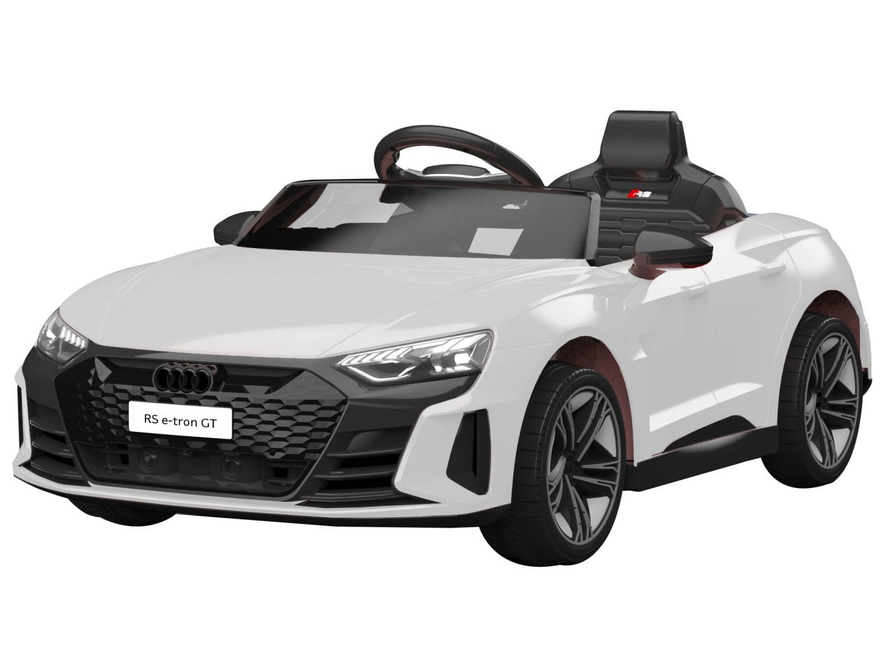 Auto elettrica audi e-tron gt colore bianco 12v 4,5ah con radiocomando 2,4g