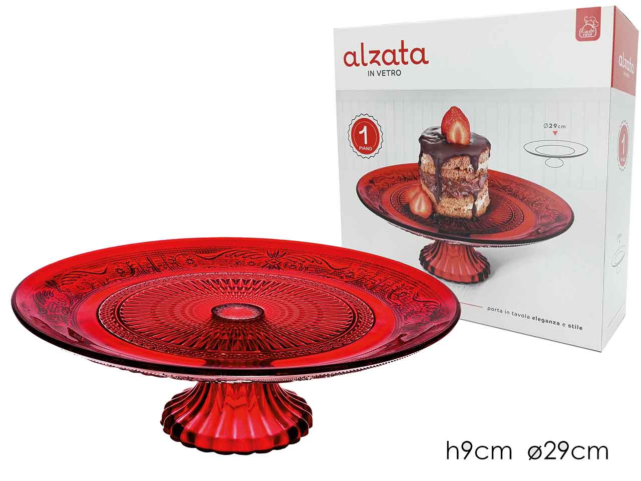 Alzata rossa 29x9cm
