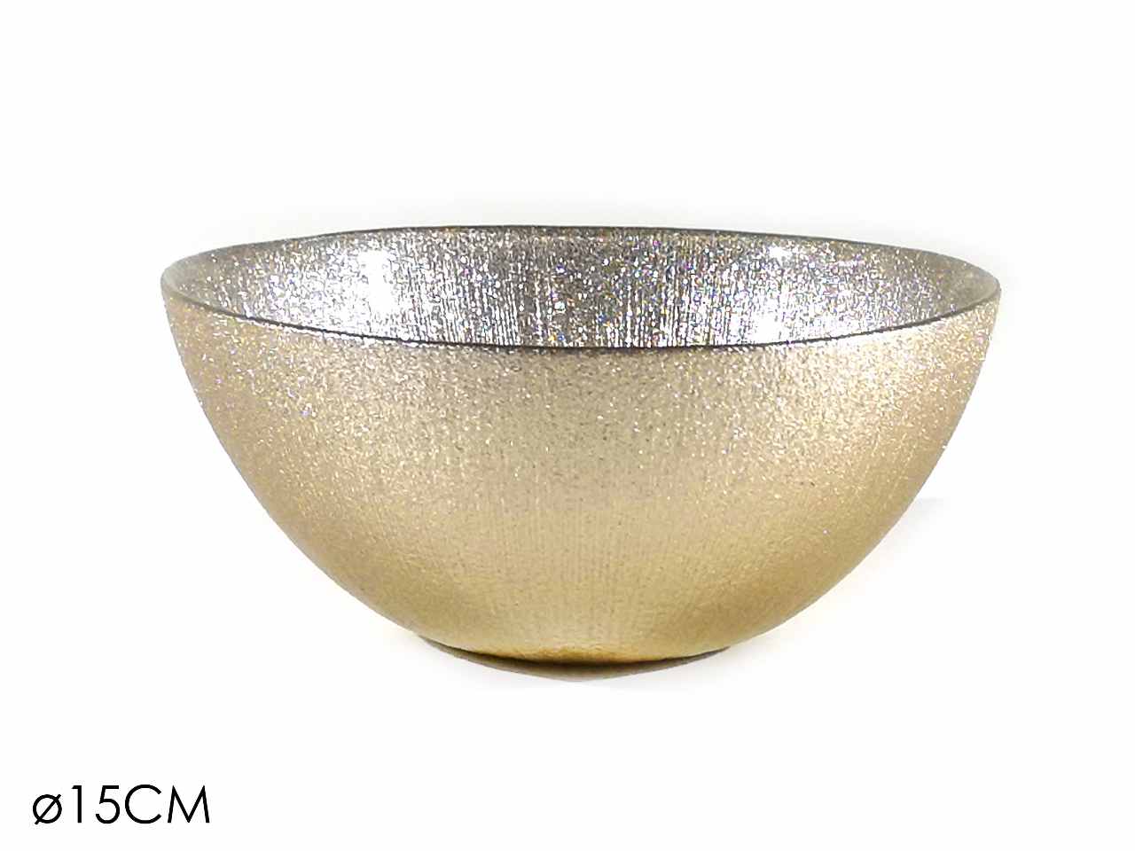 Coppetta diametro 15cm champagne con glitter