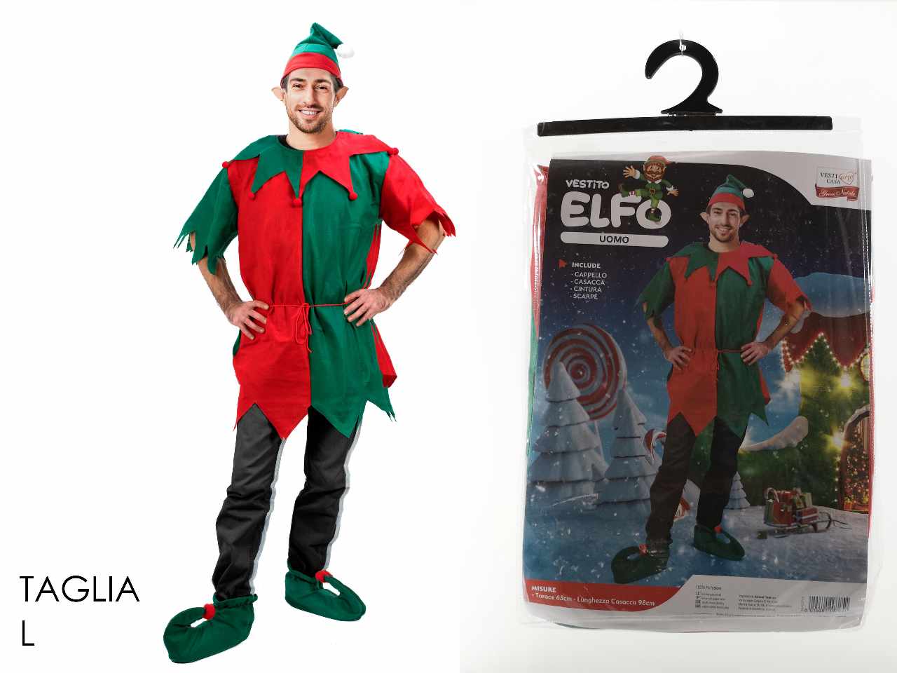 Vestito da elfo da uomo taglia l
