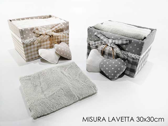Lavetta stoffa 4 pezzi c/cuori 582800