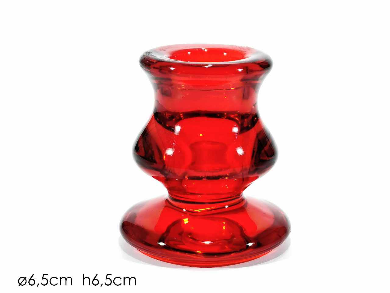 Portacandela natalizia 6.5xh6.5cm rosso