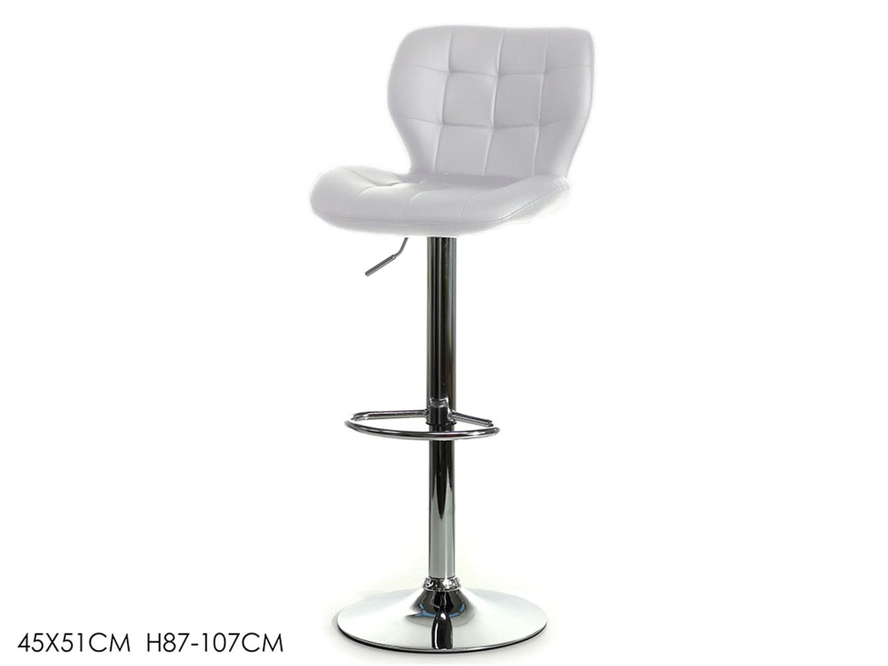Sgabello 45x51x87cm h107cm di colore bianco