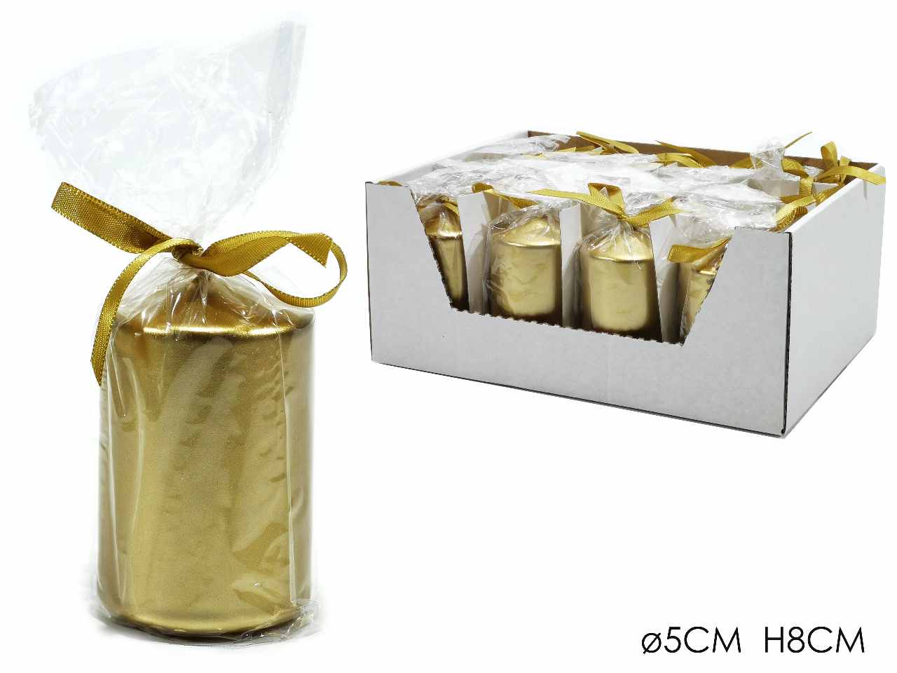 Moccolo diametro 5xh8cm oro