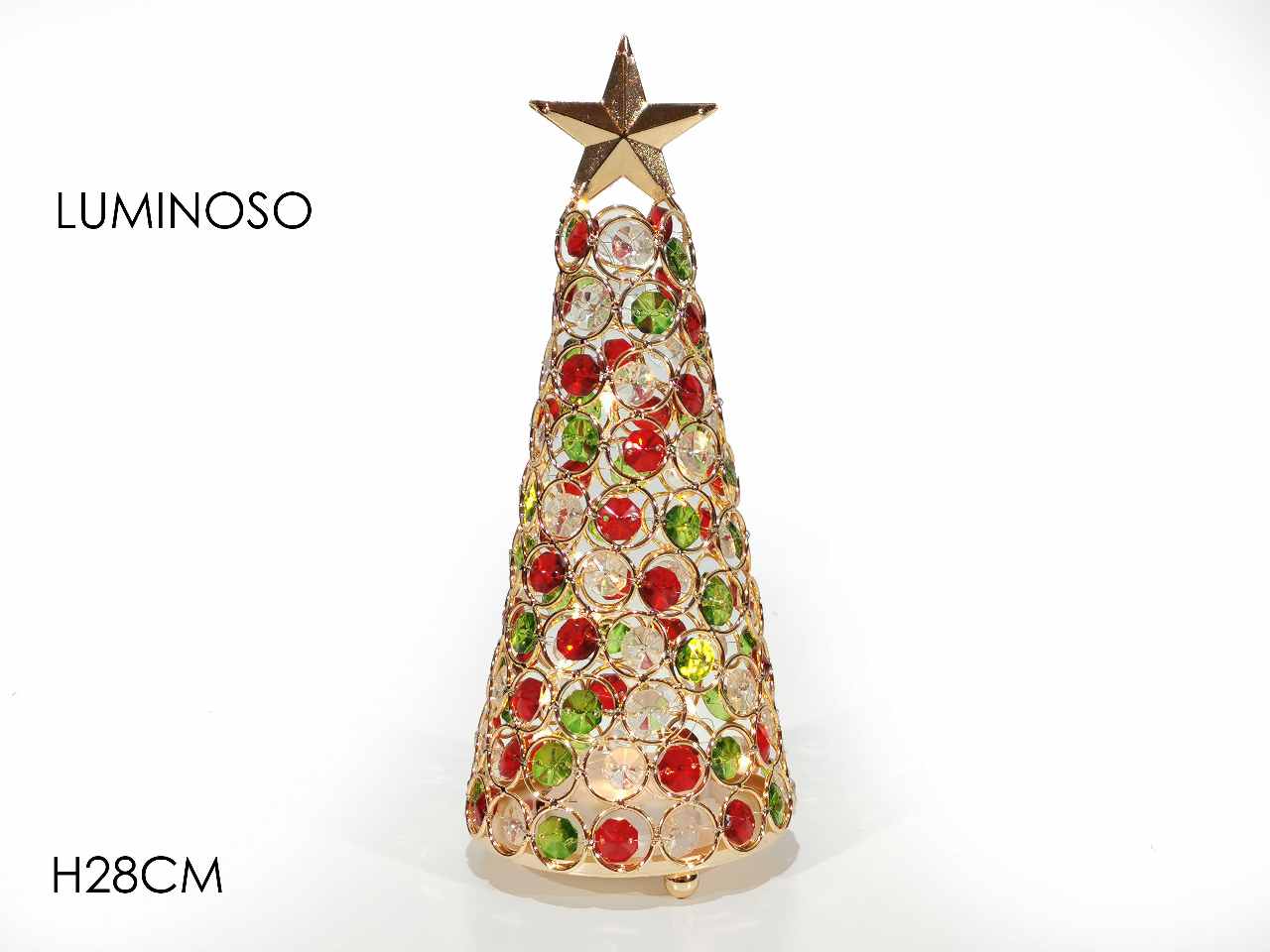 Albero 20led con pietre multicolor h28cm batteria