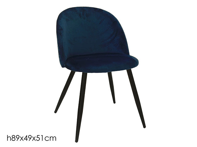 Sedia velvet blu 52x50x78cm 686813