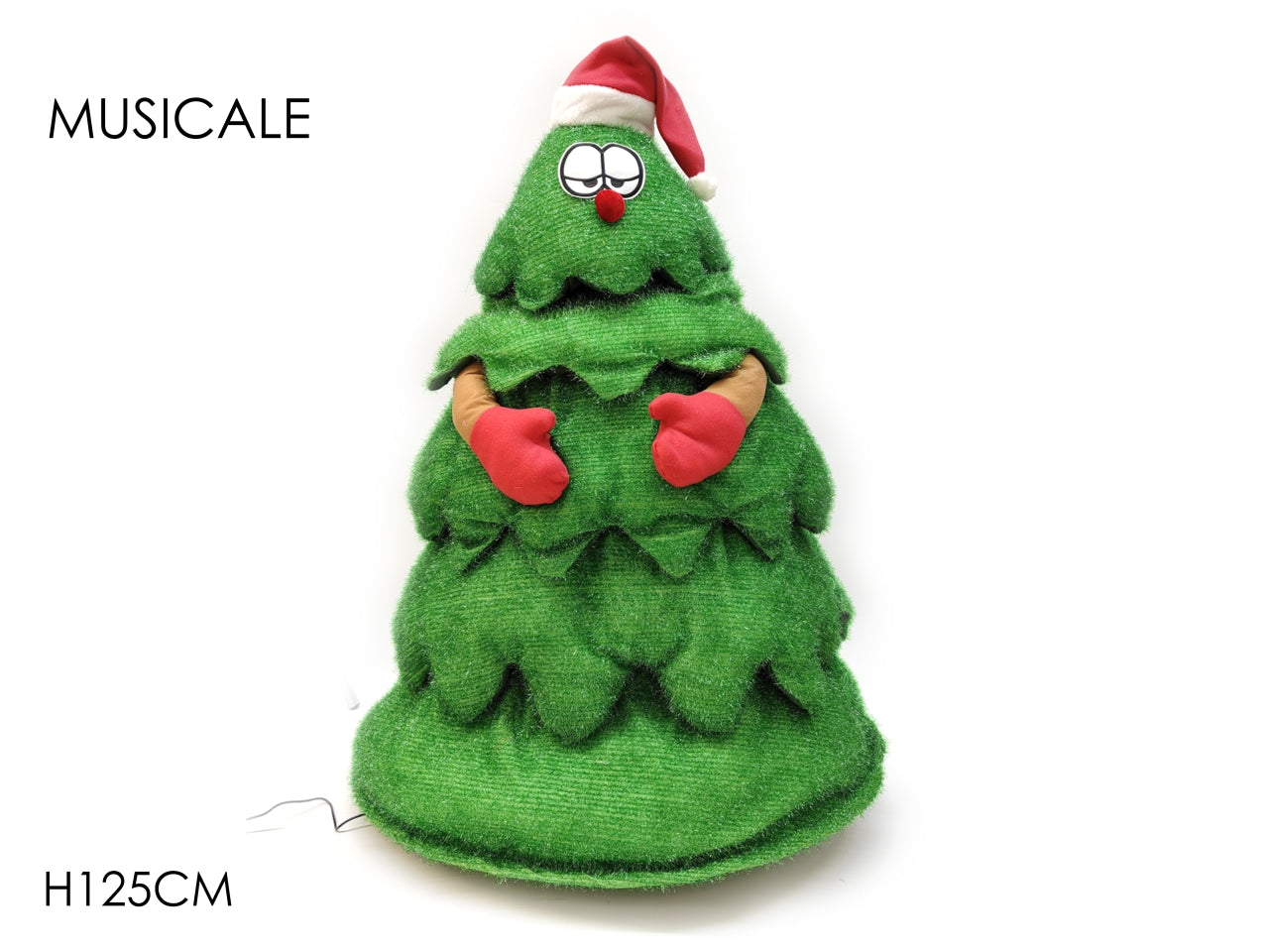 Alberello di natale danzante con suono e movimento verde 125 cm - Vestiamo Casa