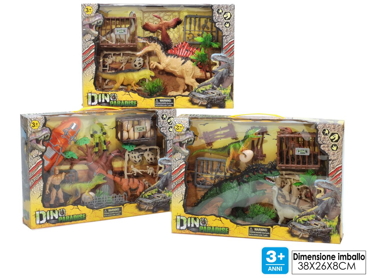 Set dinosauro in 3 assortimenti