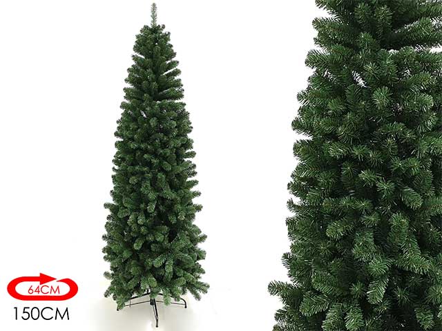 Albero di natale slim ben nevis 150cm 451 rami diametro 64cm