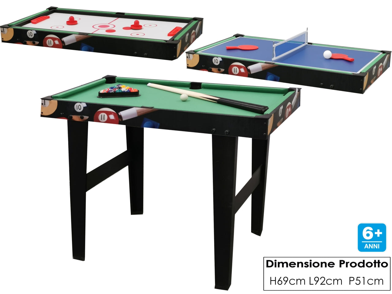 Tavolo 3 in 1 multisport 92x51xh.69cm