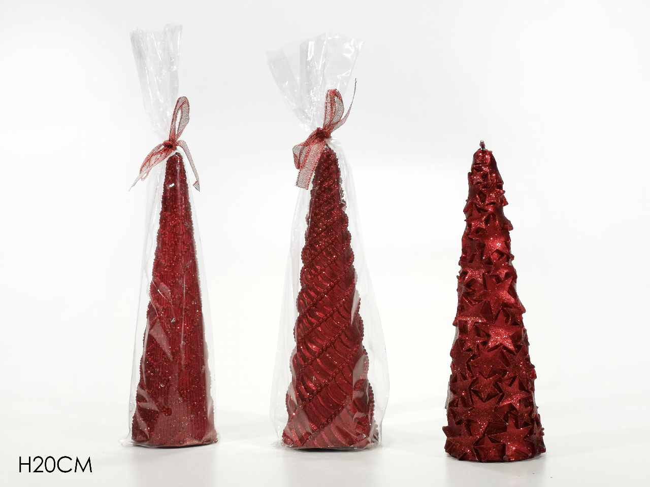 Candela albero h.20cm rossa 3 assortimenti