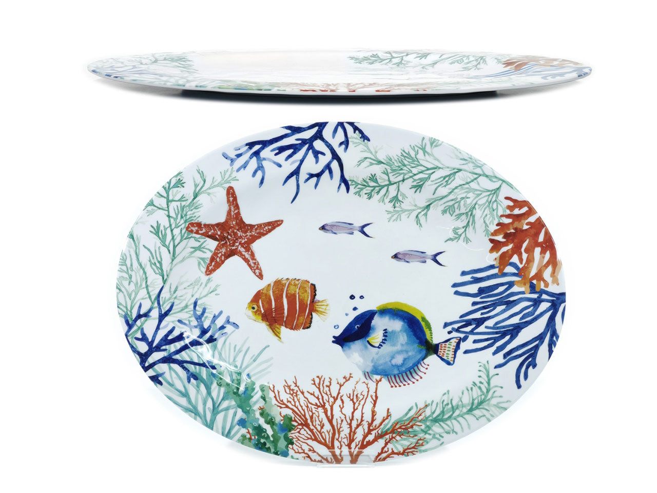 Vassoio ovale in melamina multicolor stile marinaro 45,7 cm- Gusto Casa