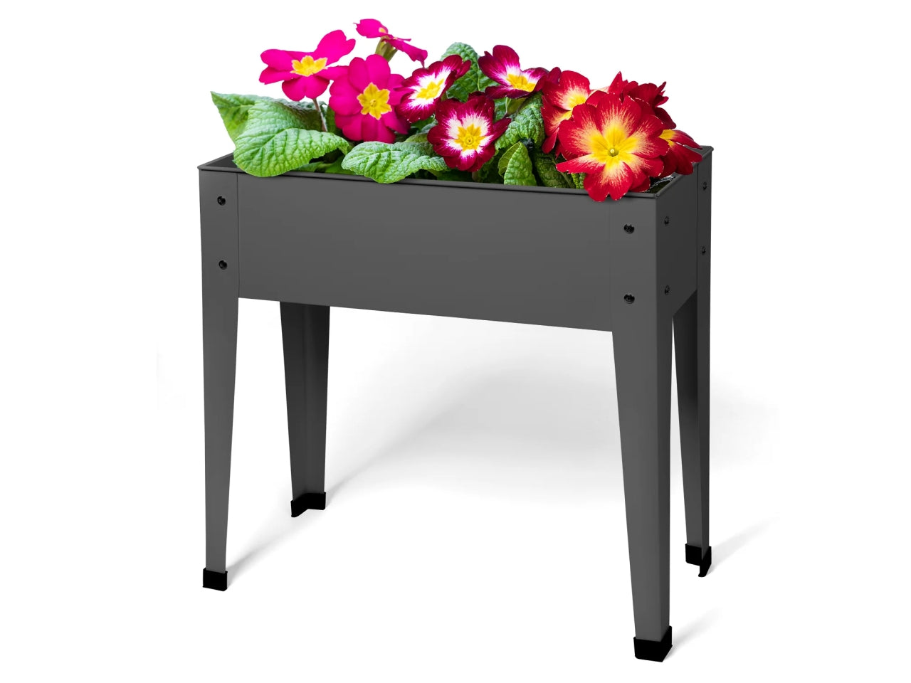 Fioriera rialzata rettangolare grigia in metallo design moderno h.61 cm - Vestiamo Casa