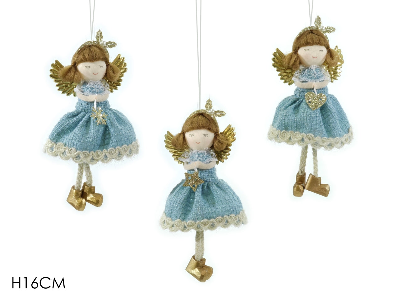Pendente angelo 16cm azzurro in 3 assortimenti