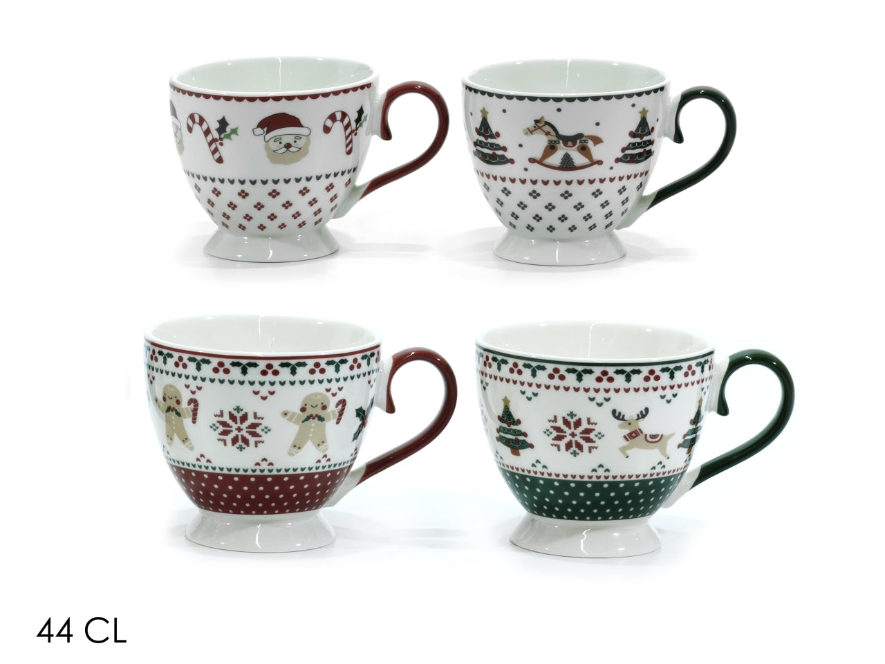 Tazza natalizia 44cl in porcellana in 4 assortimenti