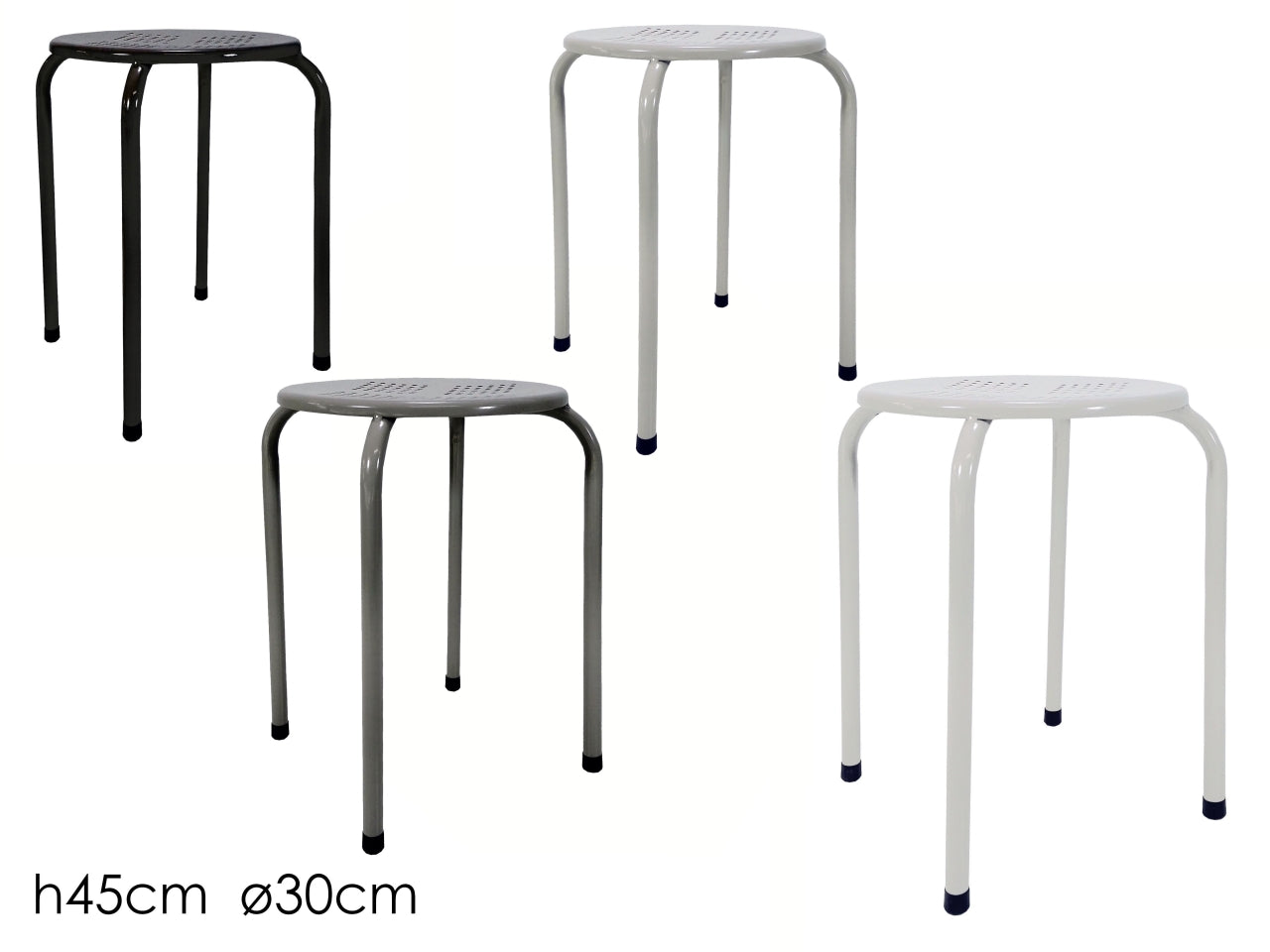 Sgabello impilabile in metallo vari colori 30xh.45 cm - Vesti Casa