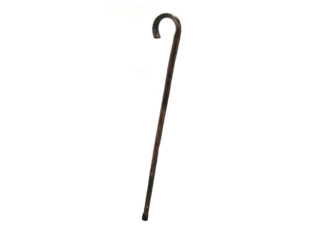 Bastone da passeggio rustico scuro con punta in gomma cm3h93