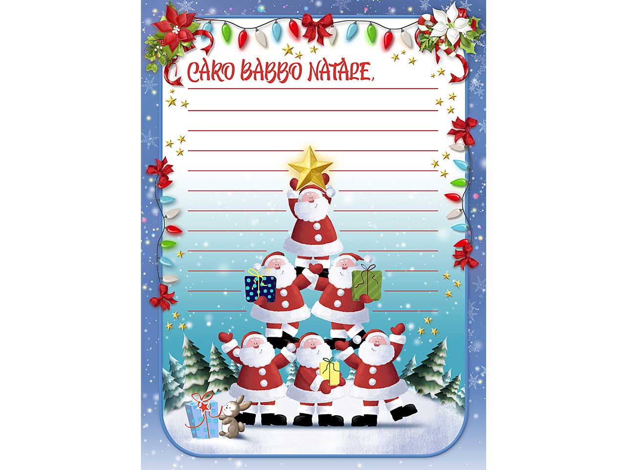 Letterine caro babbo natale - la confezione contiene 24 letterine