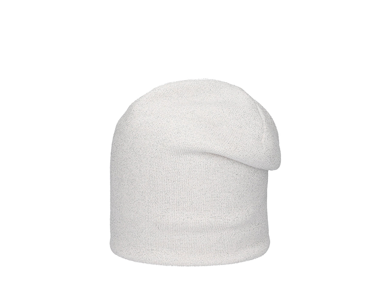 Cuffia maglia lurex colore bianco