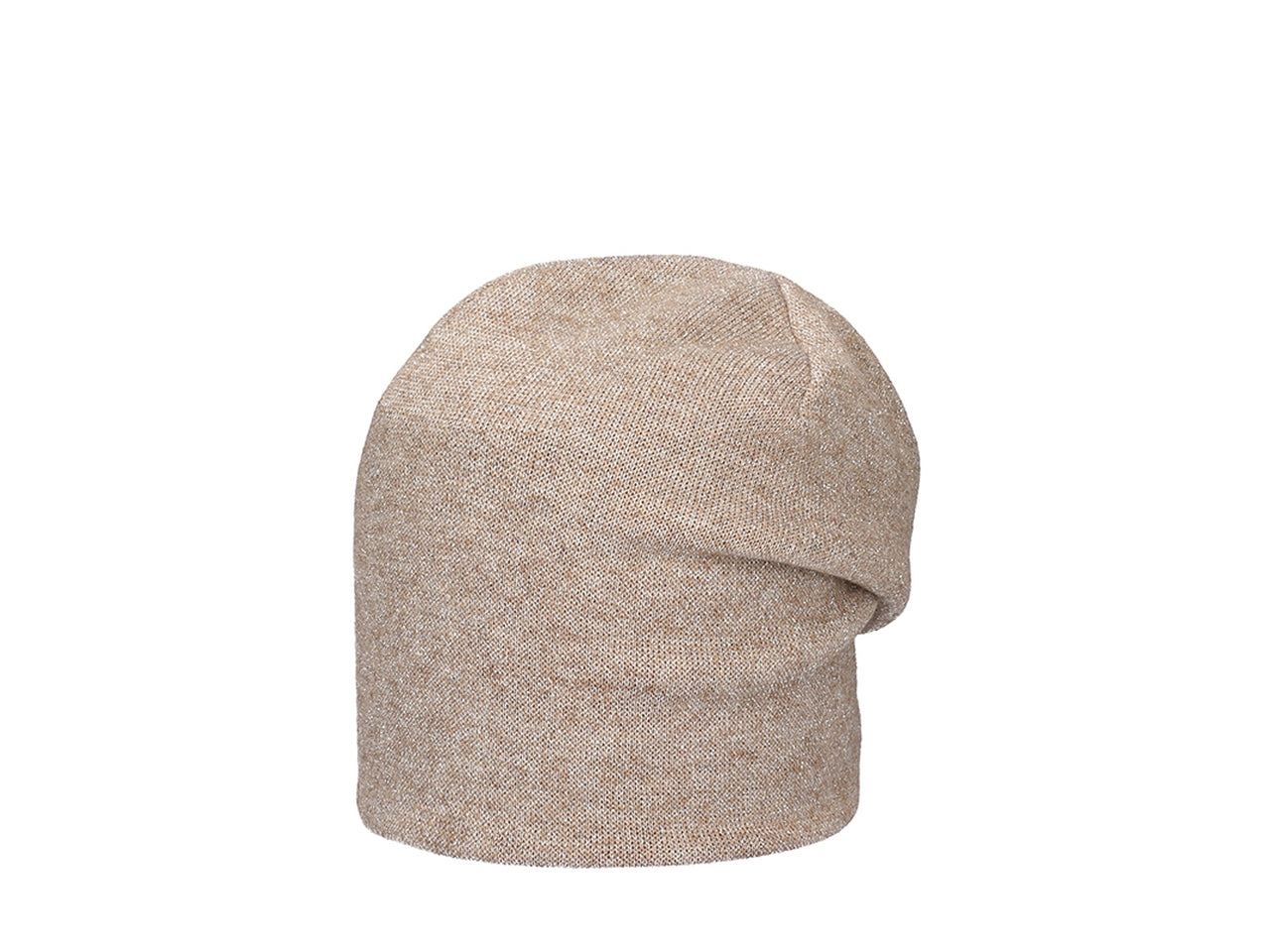 Cuffia maglia lurex colore beige