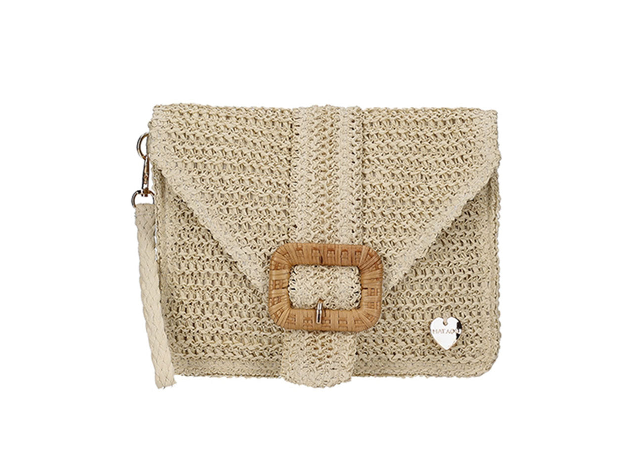 Pochette in carta con fibbia 25x20x6cm naturale