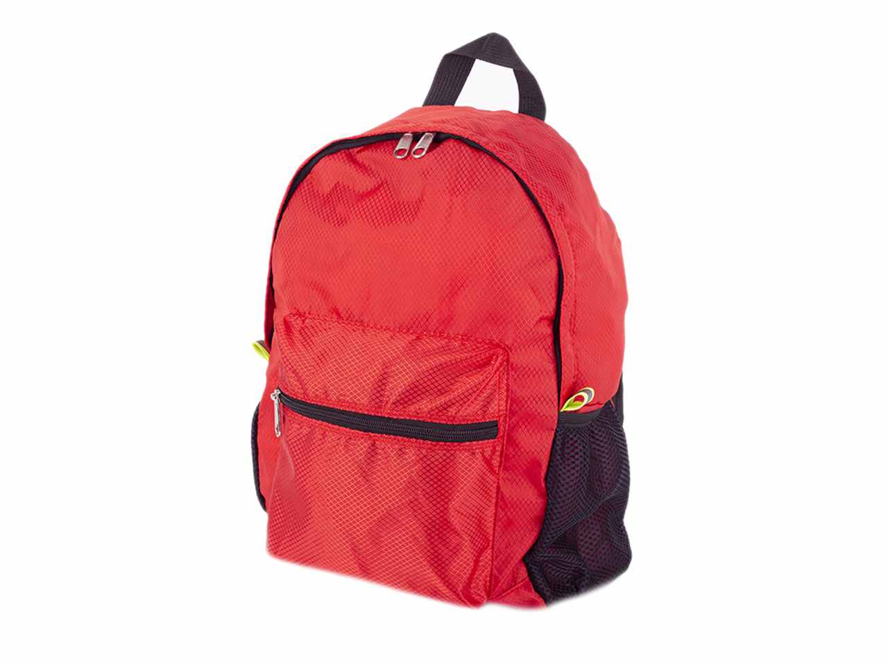 Zaino pieghevole in nylon rip-stop 15 litri colore rosso 26x13x40cm