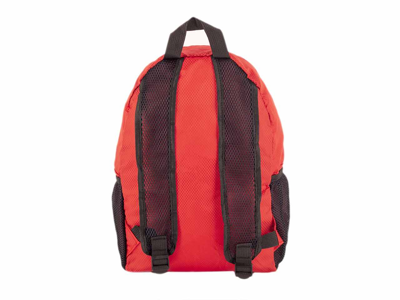 Zaino pieghevole in nylon rip-stop 15 litri colore rosso 26x13x40cm