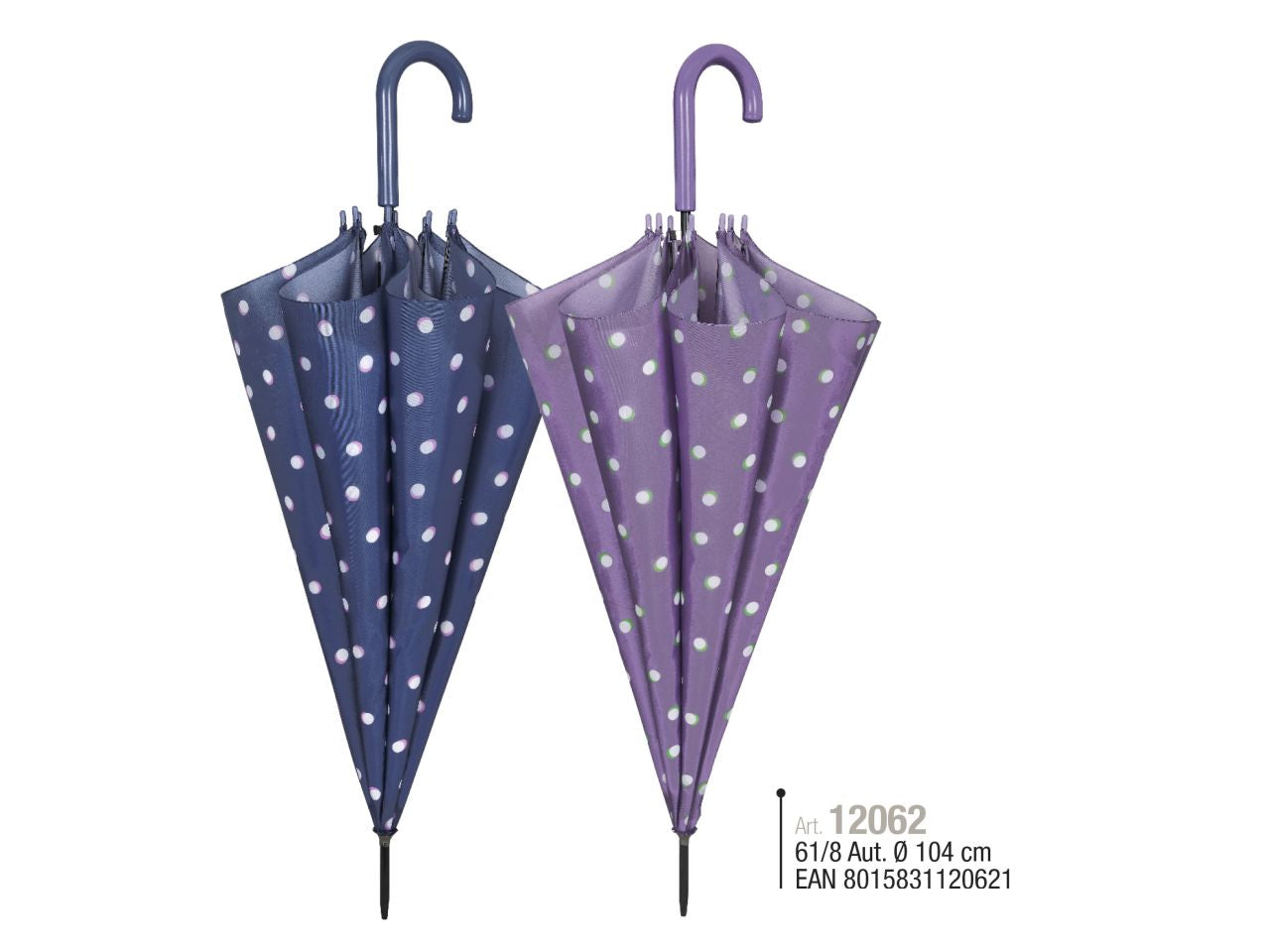 Ombrello da donna 61cm con apertura automatica a pois