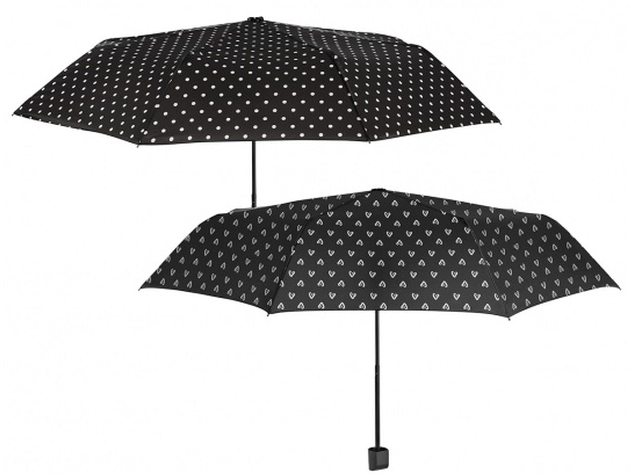 Ombrello mini da donna 54cm con apertura manuale colore bianco e nero