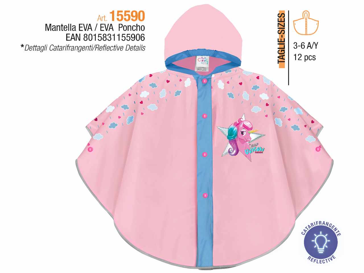 Poncho unicorno bordo catarifrang.15590