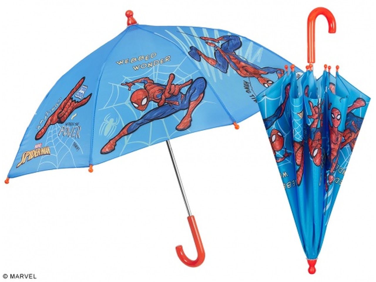 Ombrello con apertura manuale 38 cm con apertura sicurezza fantasia spiderman